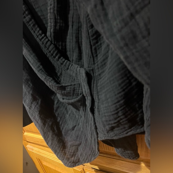 We the Free Nightdreams Slouchy Gauze Wrap‎ Top Shirt in Washed Black Size Small - Picture 6 of 11